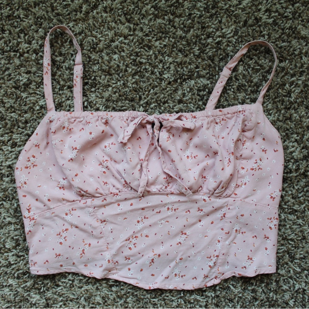 Aeropostale Pink Sleeveless Tie Front Camisole